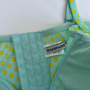 00s cyan polka dot bustier (S/M)