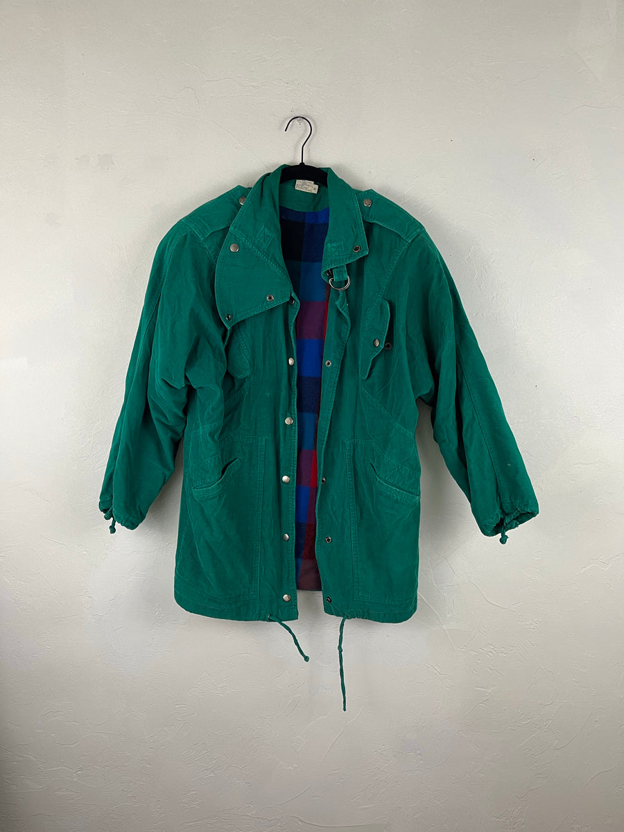 Green corduroy coat