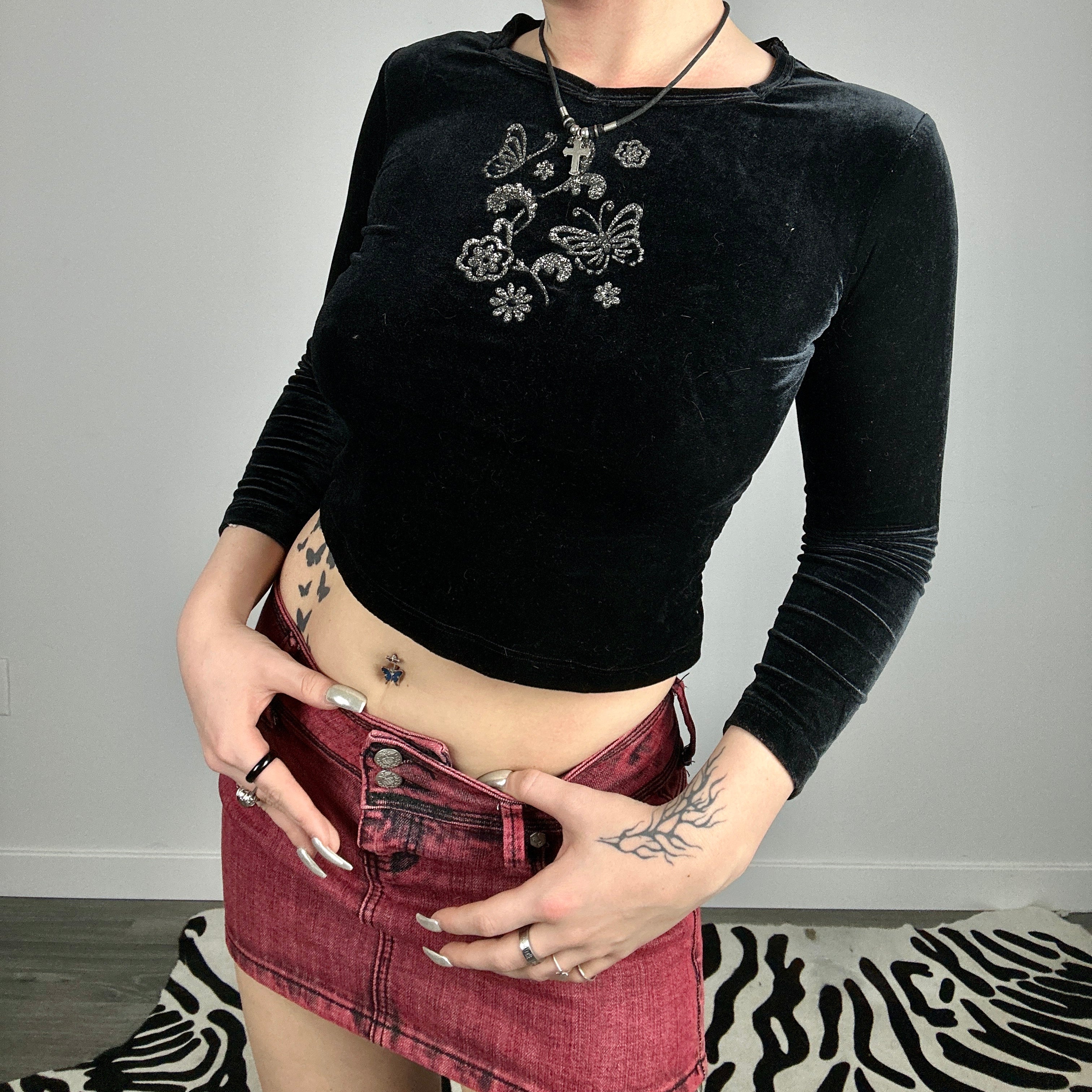 90s Glitter Butterfly Longsleeve