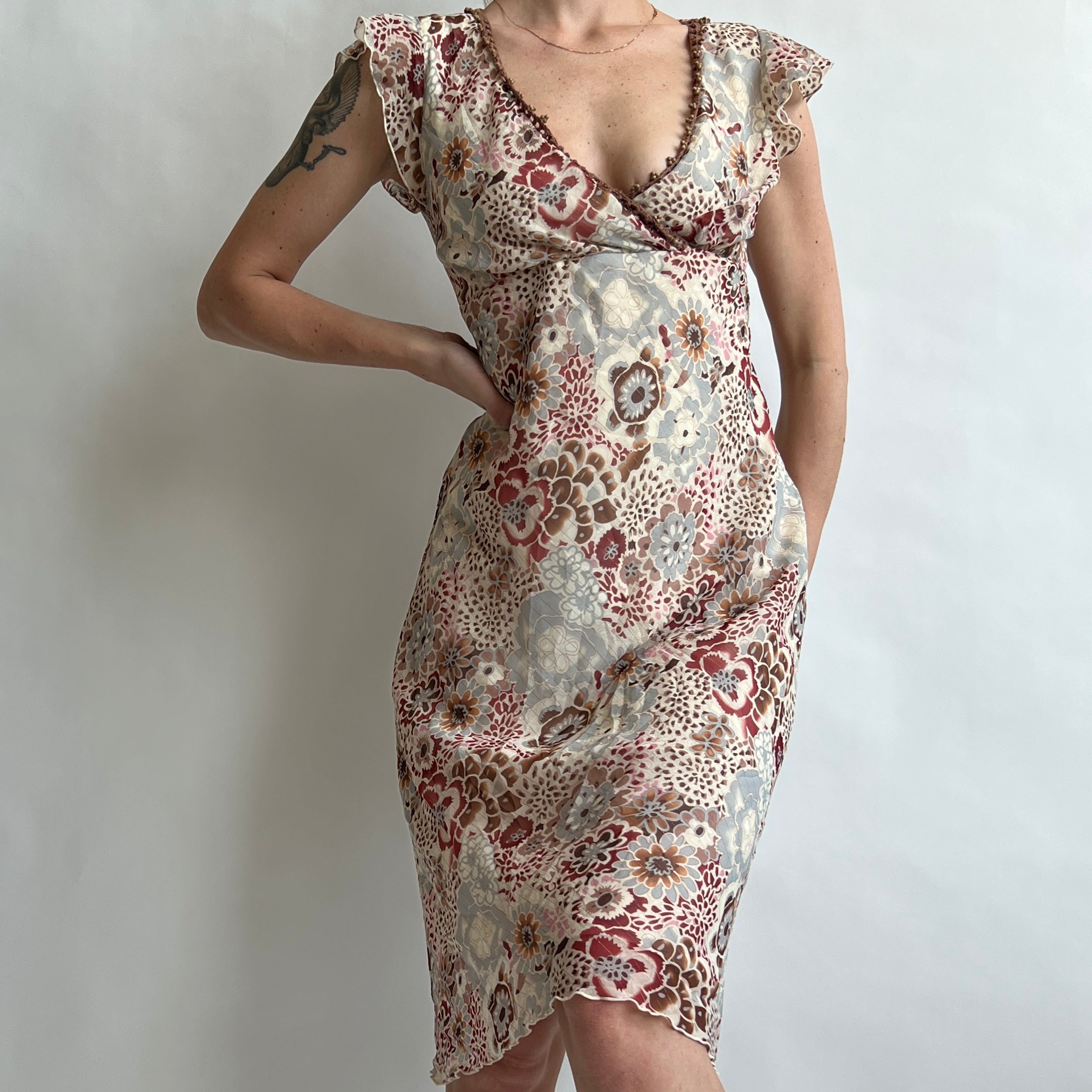 Boho floral midi dress