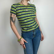 90s Striped Ribbed Baby Tee