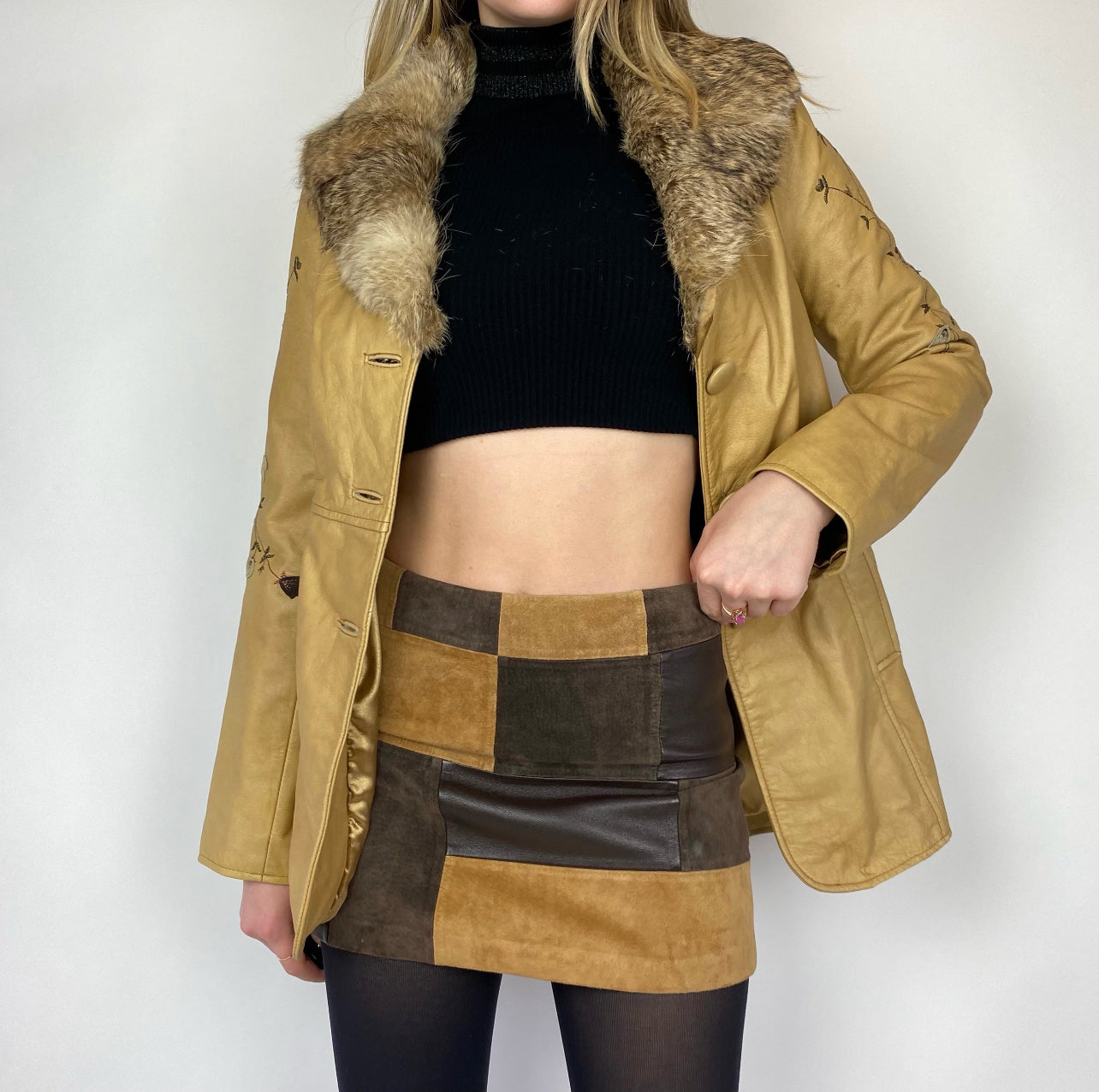 Vintage Leather Penny Lane Style Jacket (XS/S)