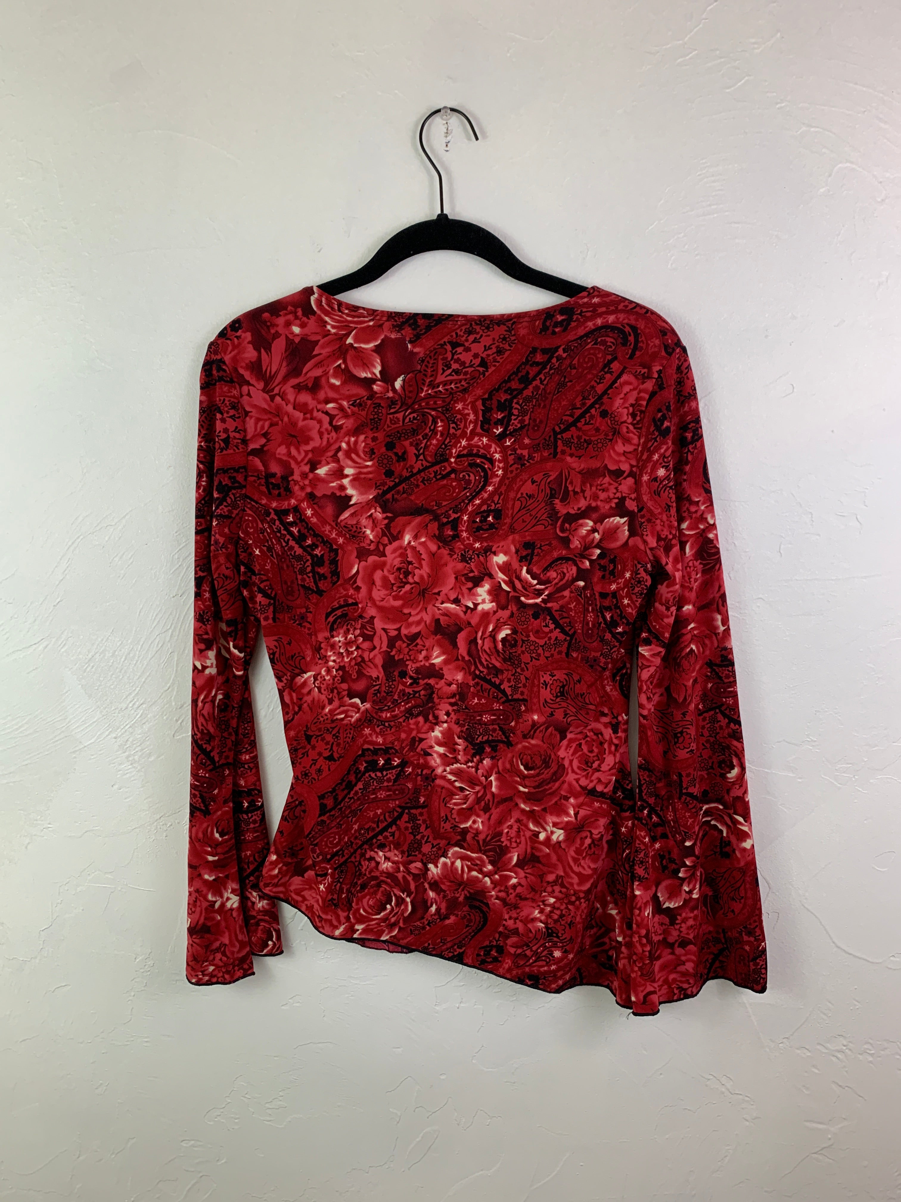 Burgundy floral top