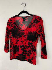 Red sheer top