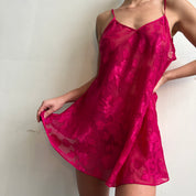 hot pink floral sheer slip