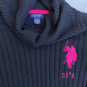 Black pink polo sweater dress