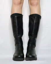Black Leather Platform Boots (6 US)