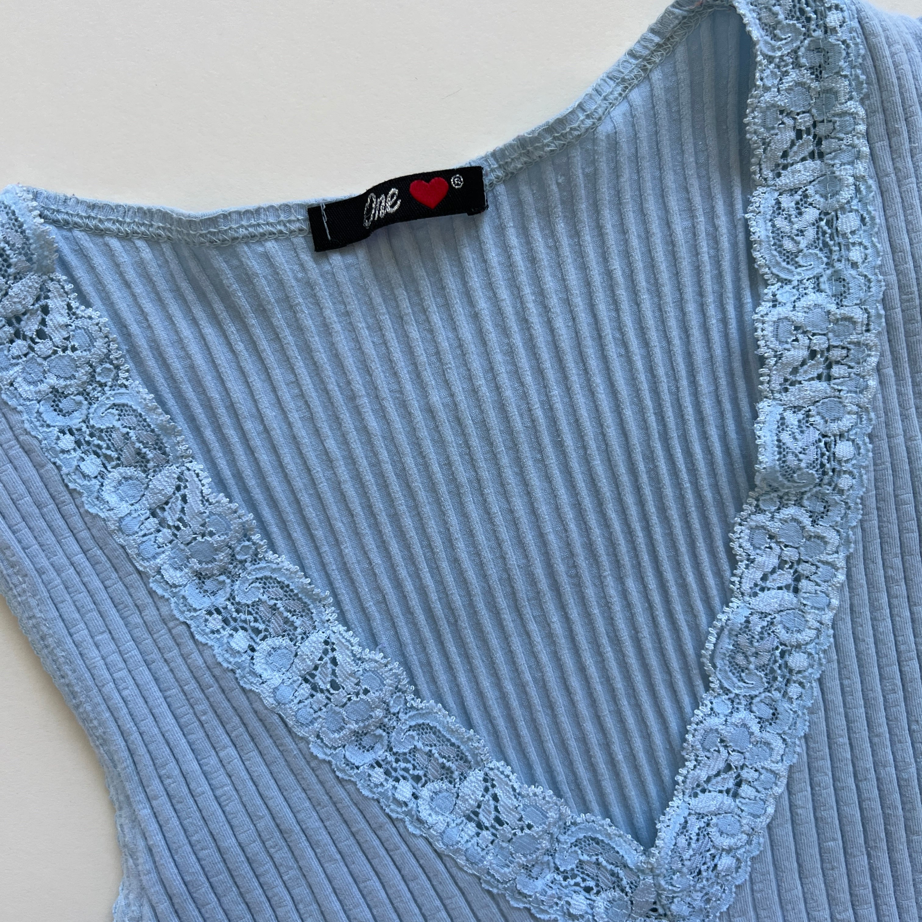 00s baby blue ribbed tank