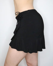Black Ruffle Mini Skirt (Medium) 