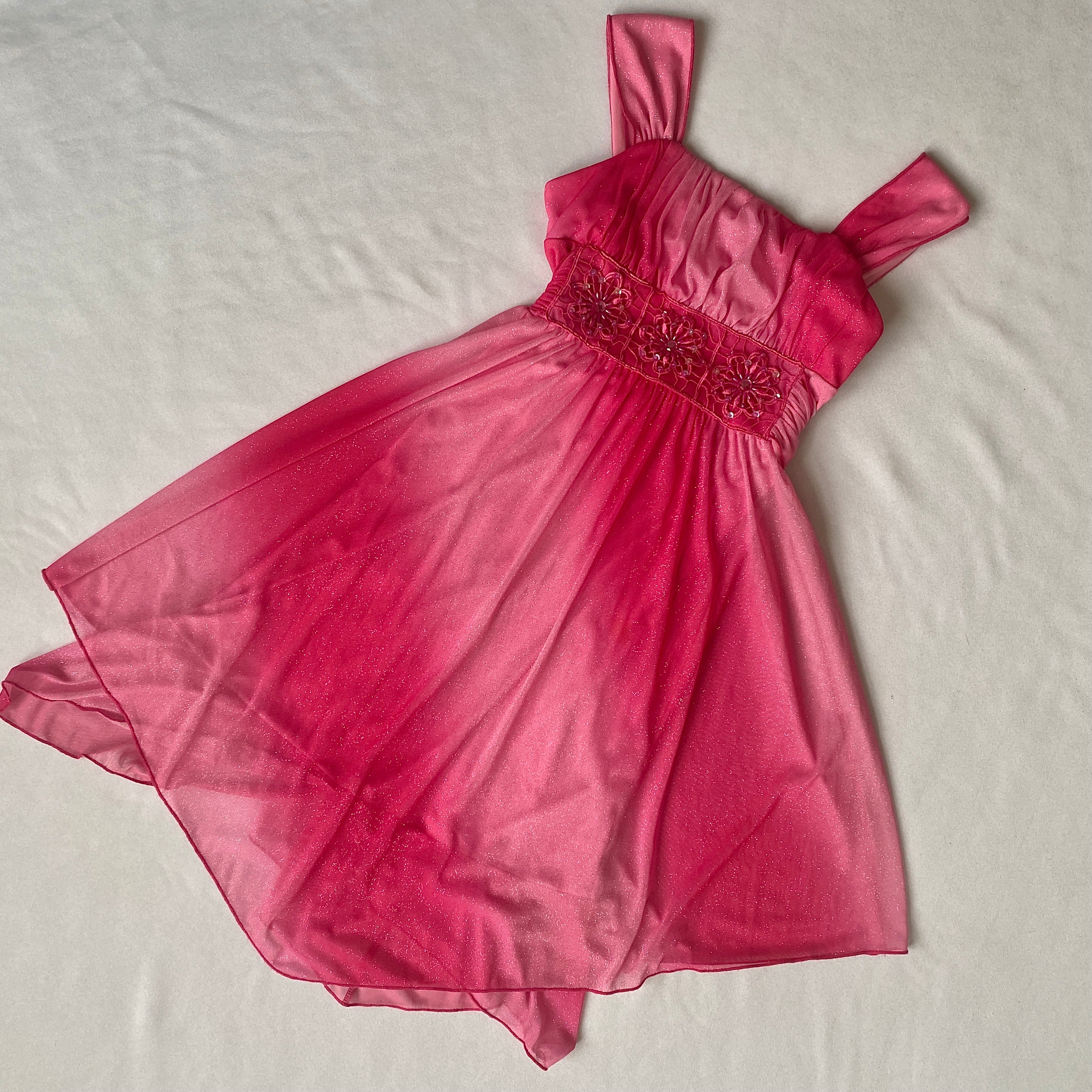 Pink ombré glitter dress