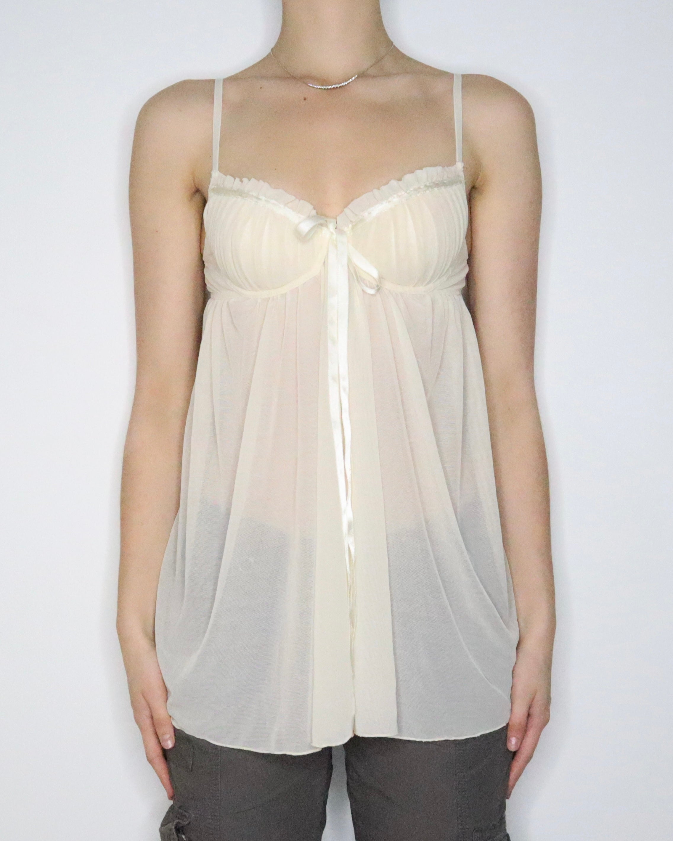 Cream Babydoll Bustier Top (Small) 