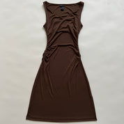 Brown ruched midi dress size s/m