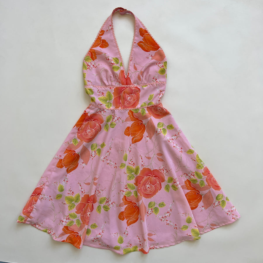 Handmade floral halter dress