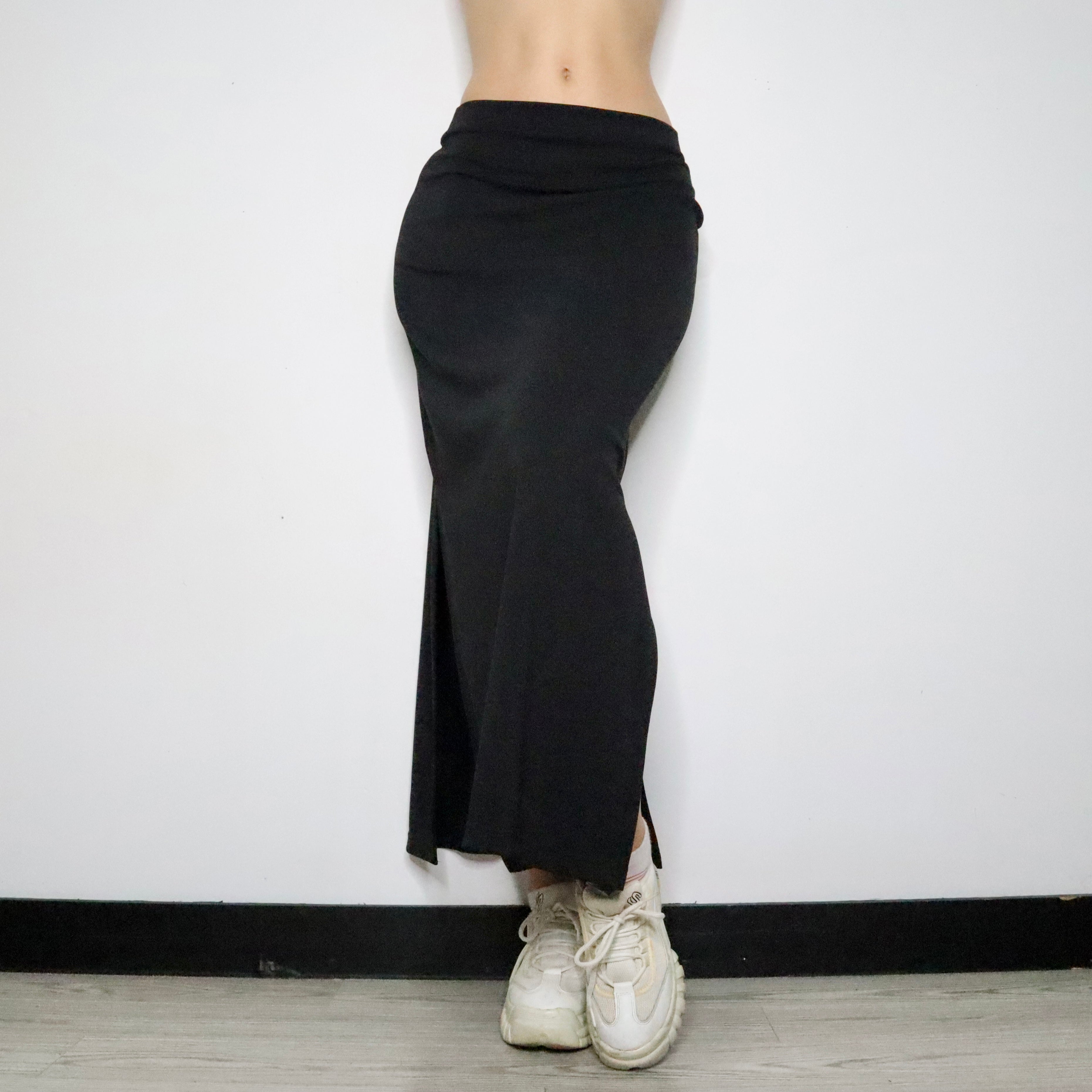 Black Slit Maxi Skirt (Small)