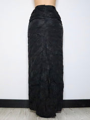 Textured Black Maxi Skirt (Small) 