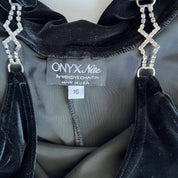 90s black velvet maxi gem straps
