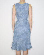 Blue Paisley Midi Dress (Large) 