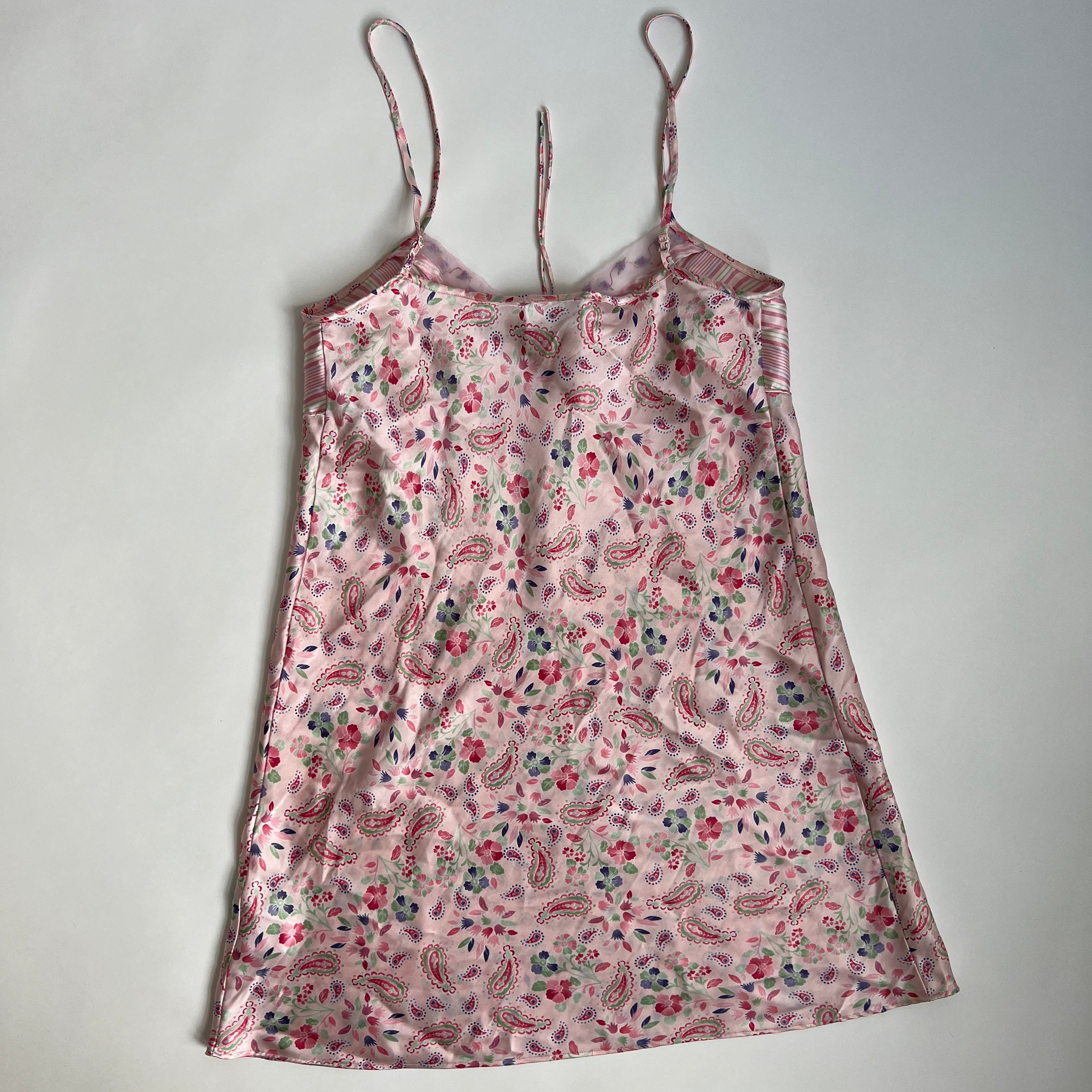 Pink paisley stripe slip