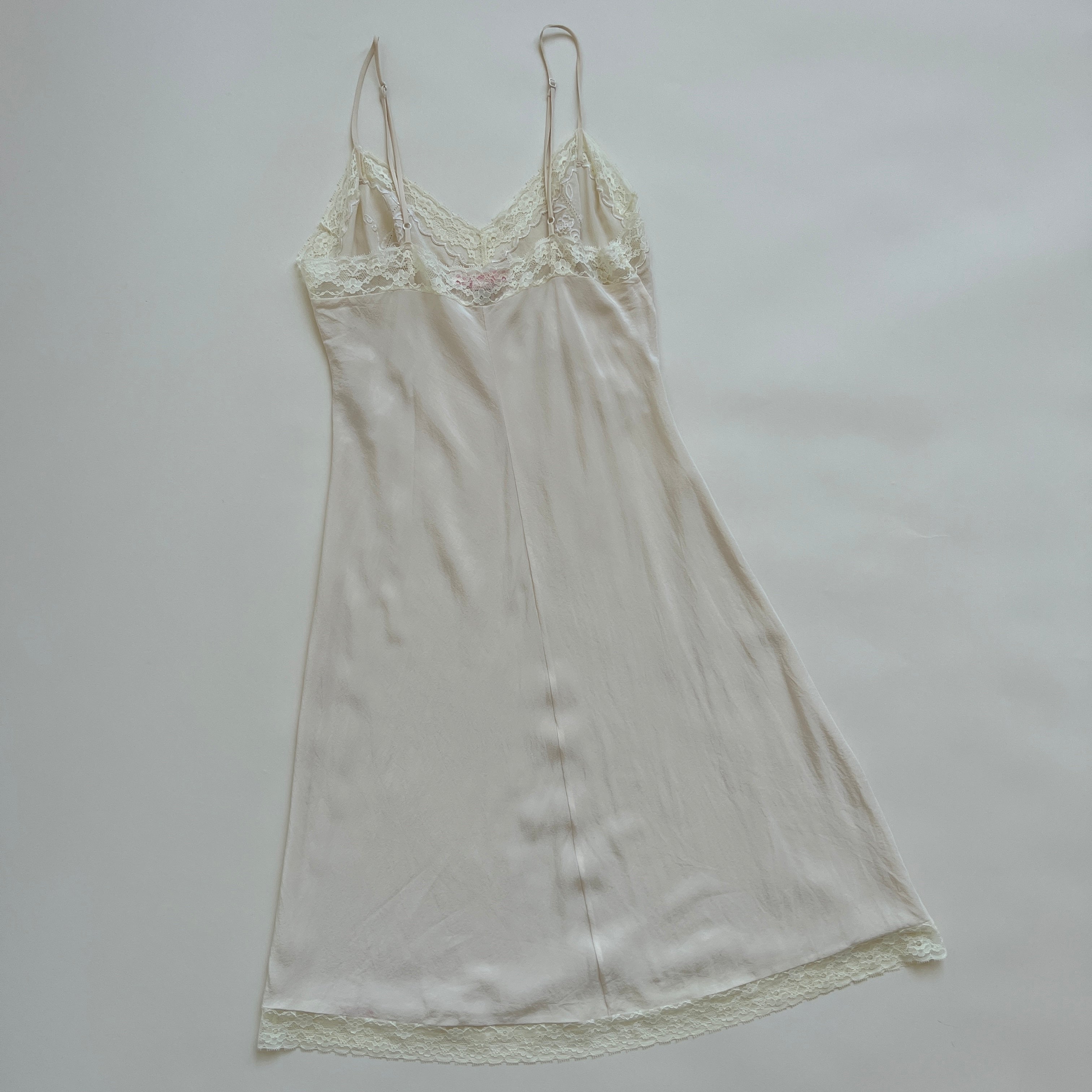Ivory silk midi slip