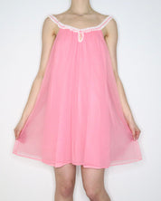 60s Pink Babydoll Nightgown (M)