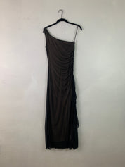 One shoulder black dress