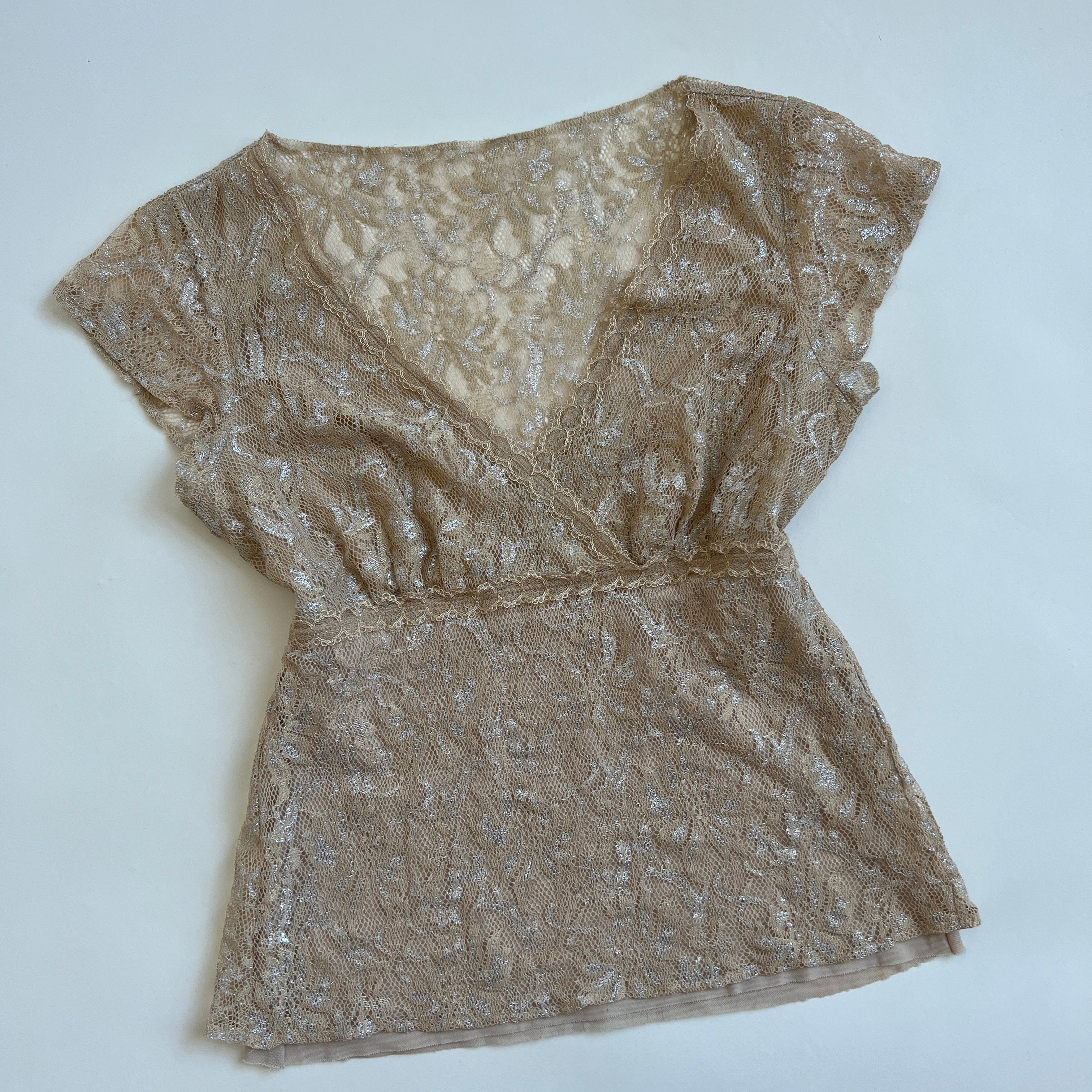 Beige lace blouse