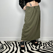 Olive Cargo Maxi Skirt