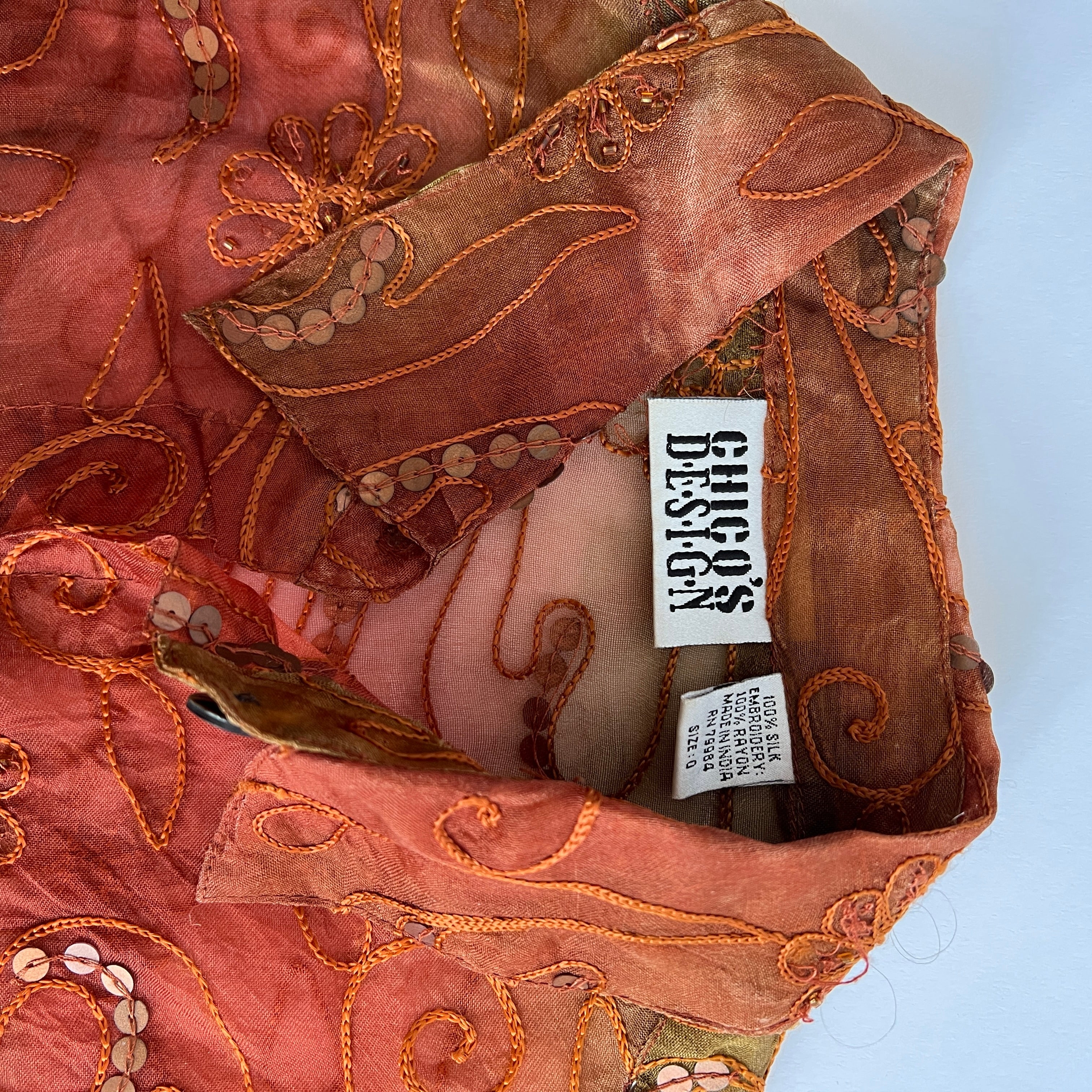 Sheer silk ombré shirt