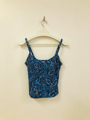Indigo paisley swim top