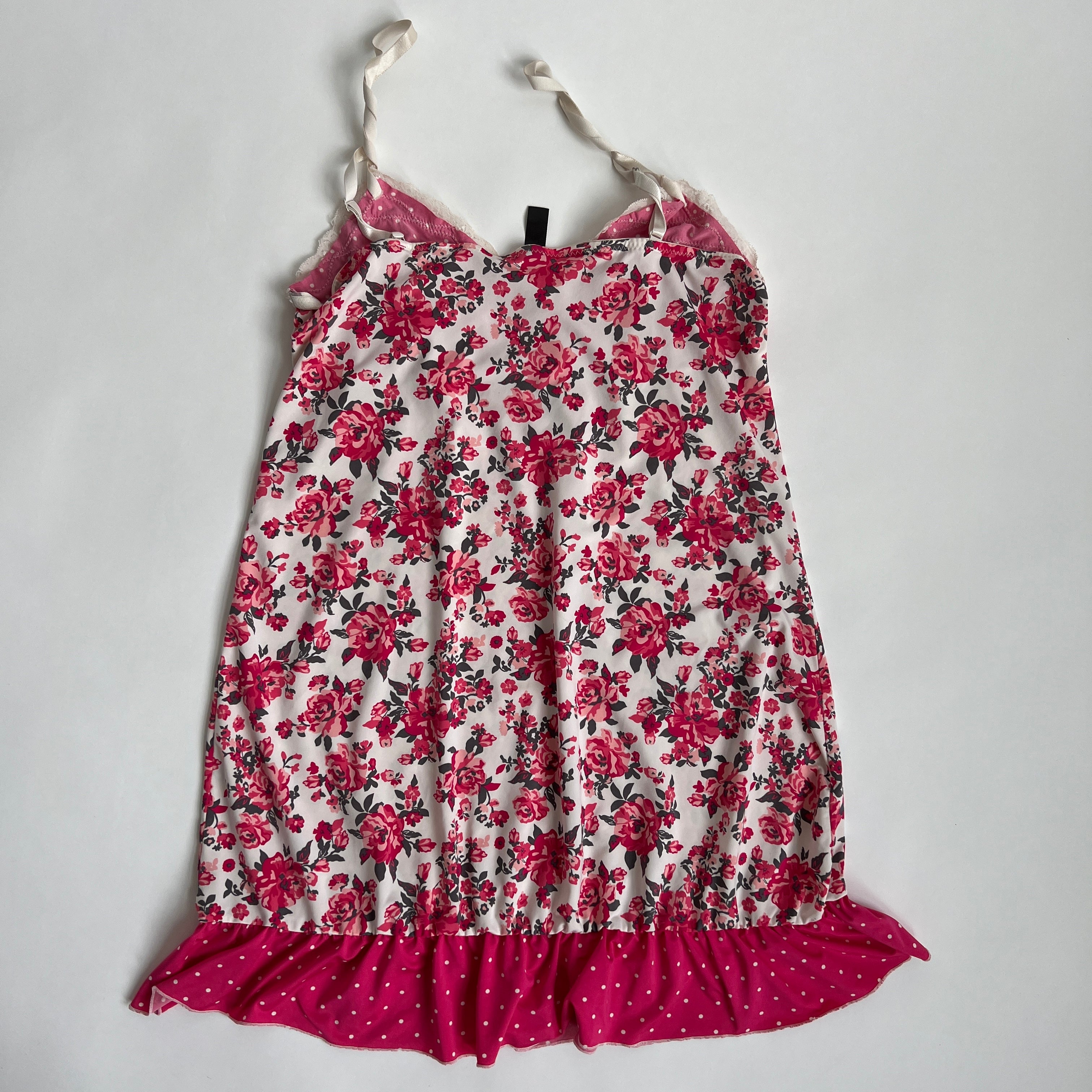 Magenta floral lace slip