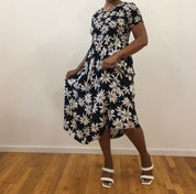Black daisy dress