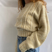 Waffle cream sweater