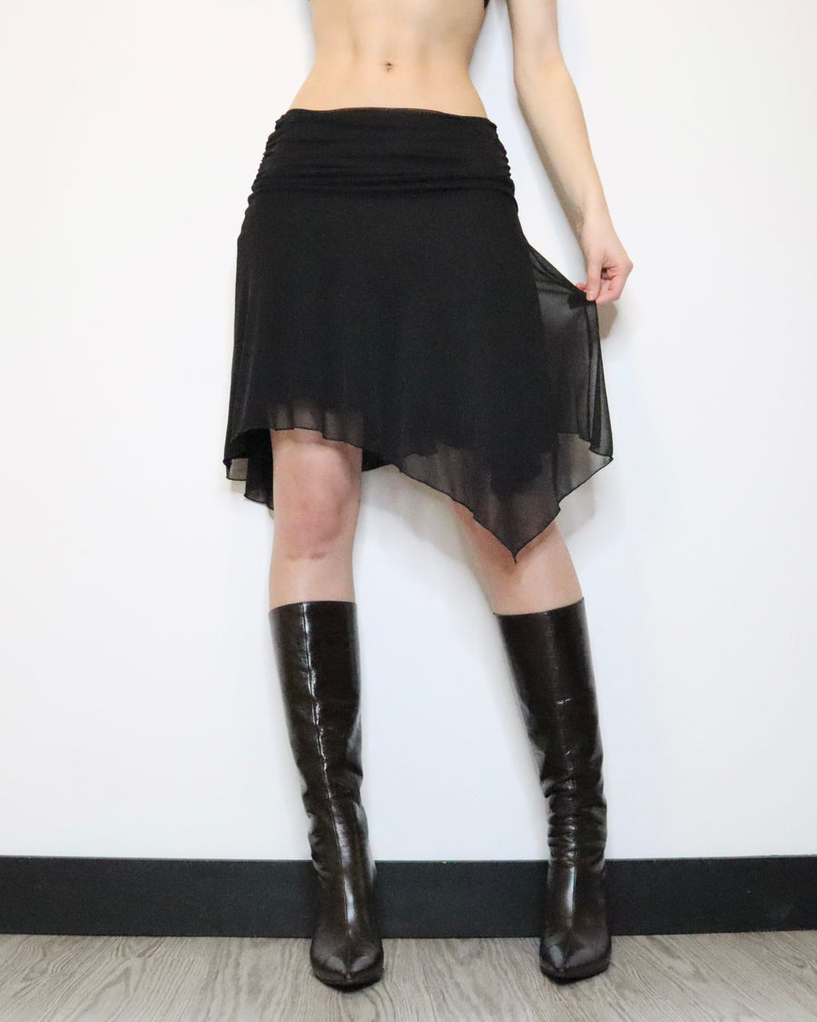 Black Handkerchief Mini Skirt (XS-S) 