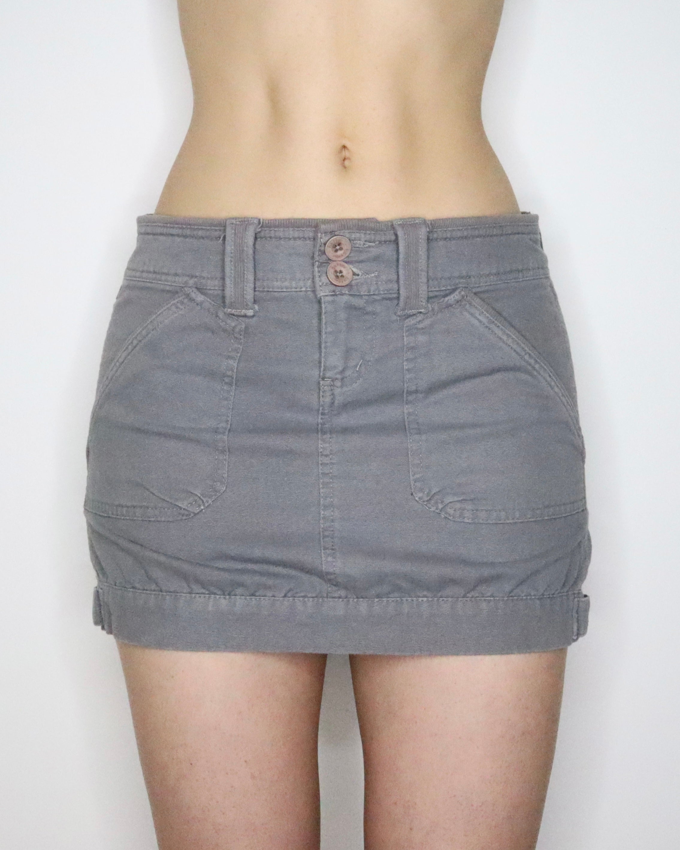 Gray Cargo Mini Skirt (Small)