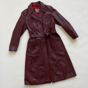 Vintage maroon leather midi