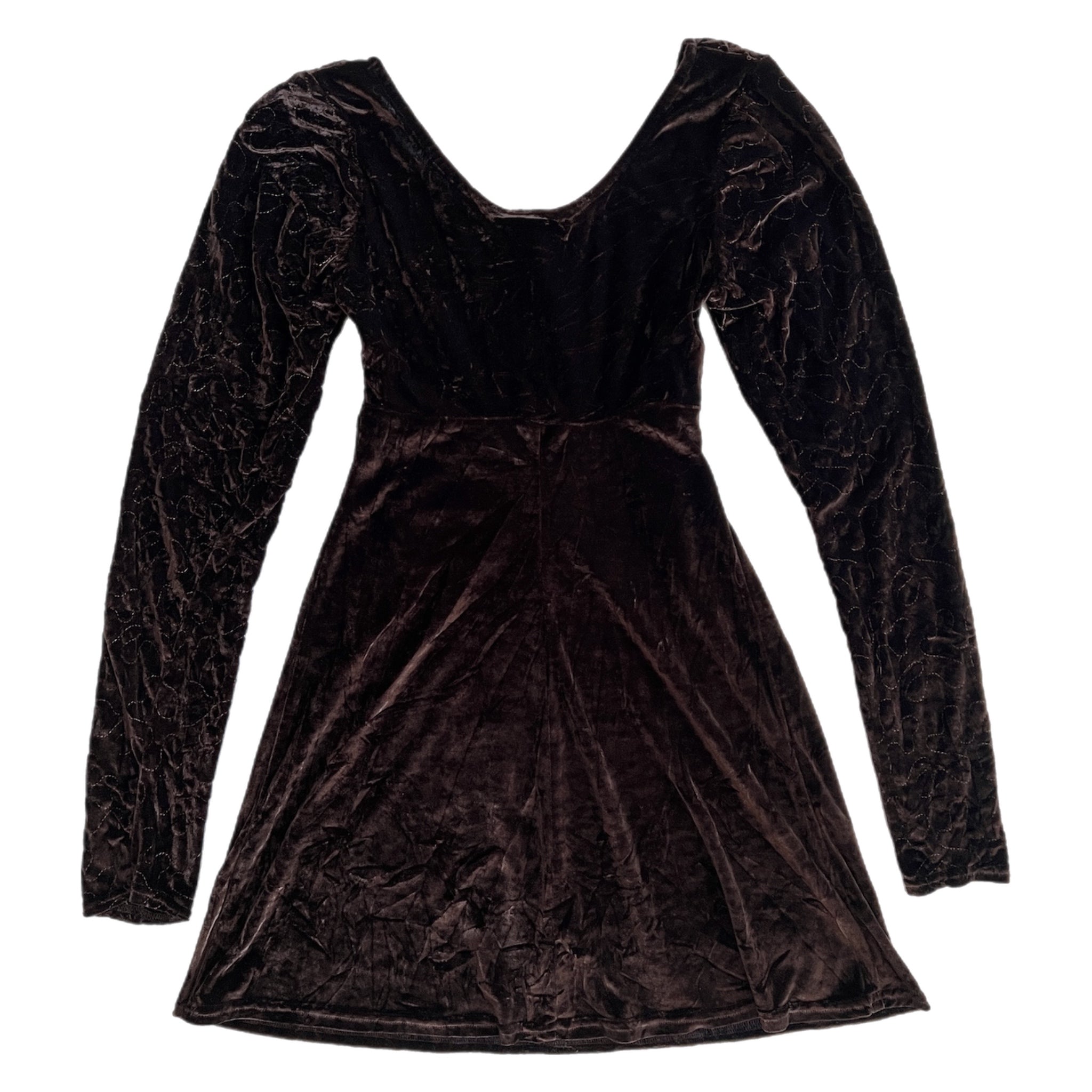 90s brown velvet mini dress