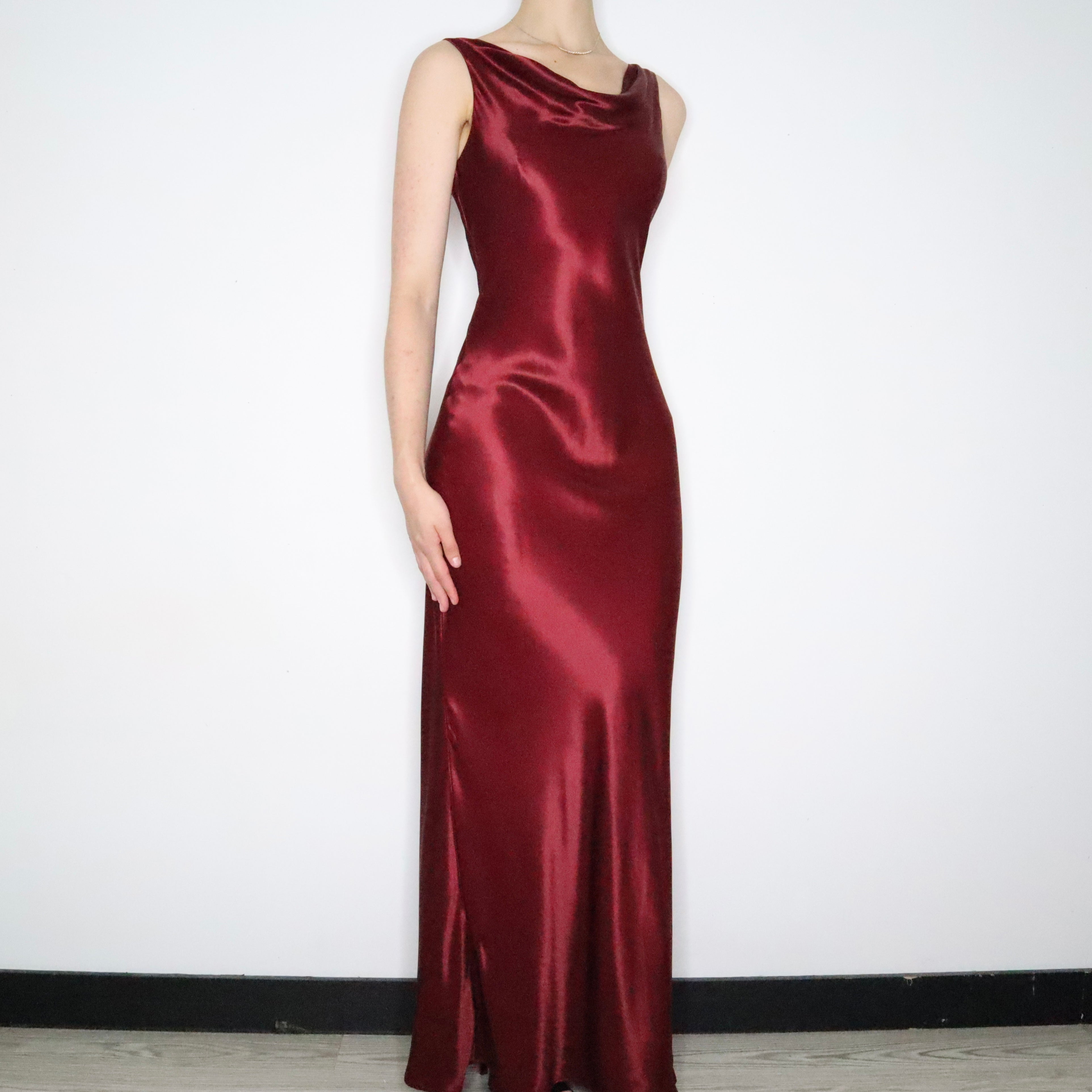 Merlot Satin Gown (Medium)