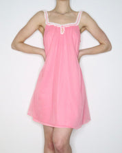 60s Pink Babydoll Nightgown (M)