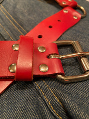 Leather red belts