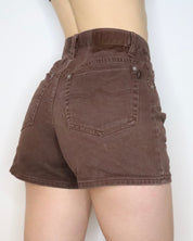 Brown High Waisted Shorts (Small) 