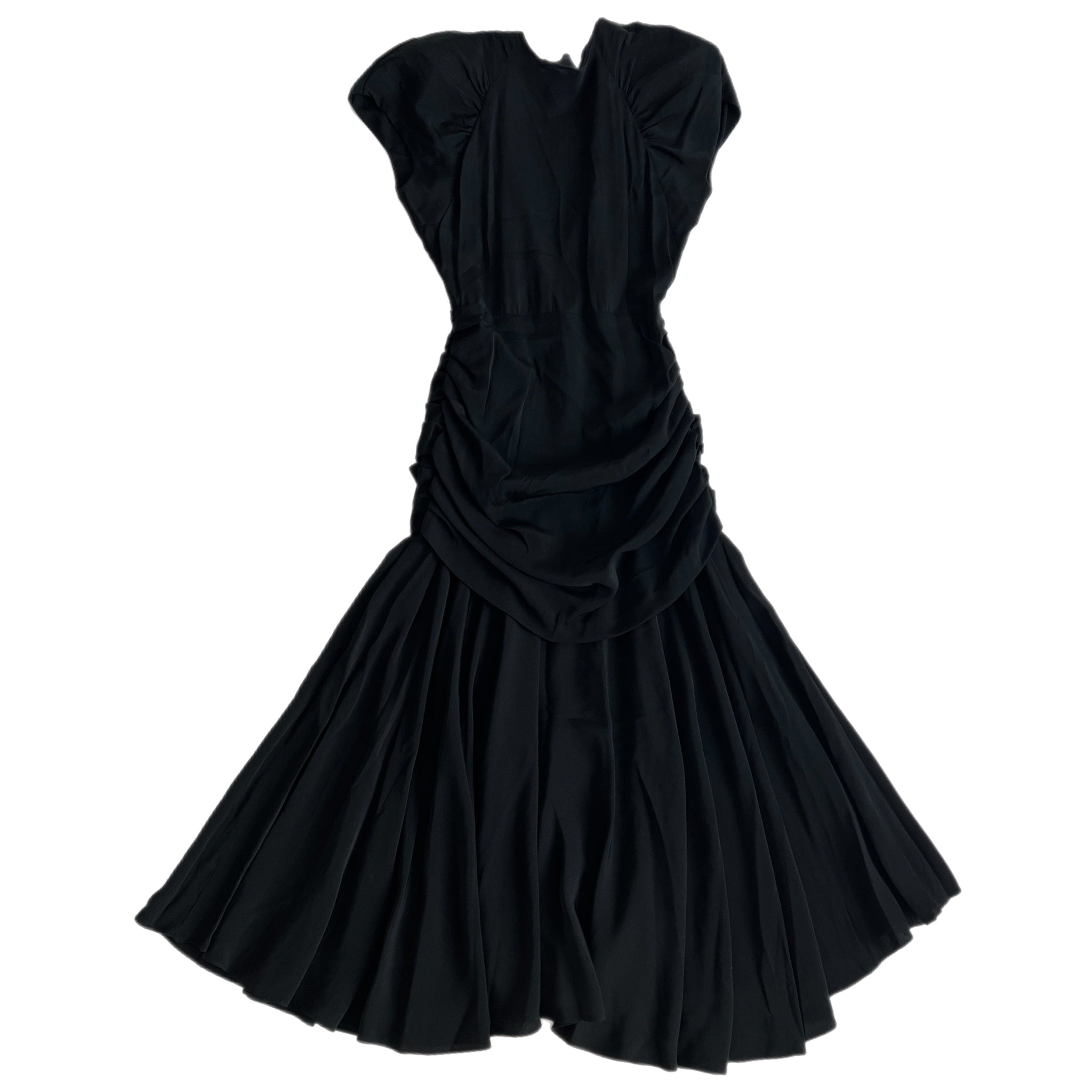 80s black crepe dress