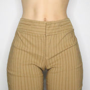 Guess Tan Pinstripe Flare Pants (Large)