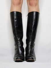 Italian Black Knee High Boots (8.5-9 US/40 EU)