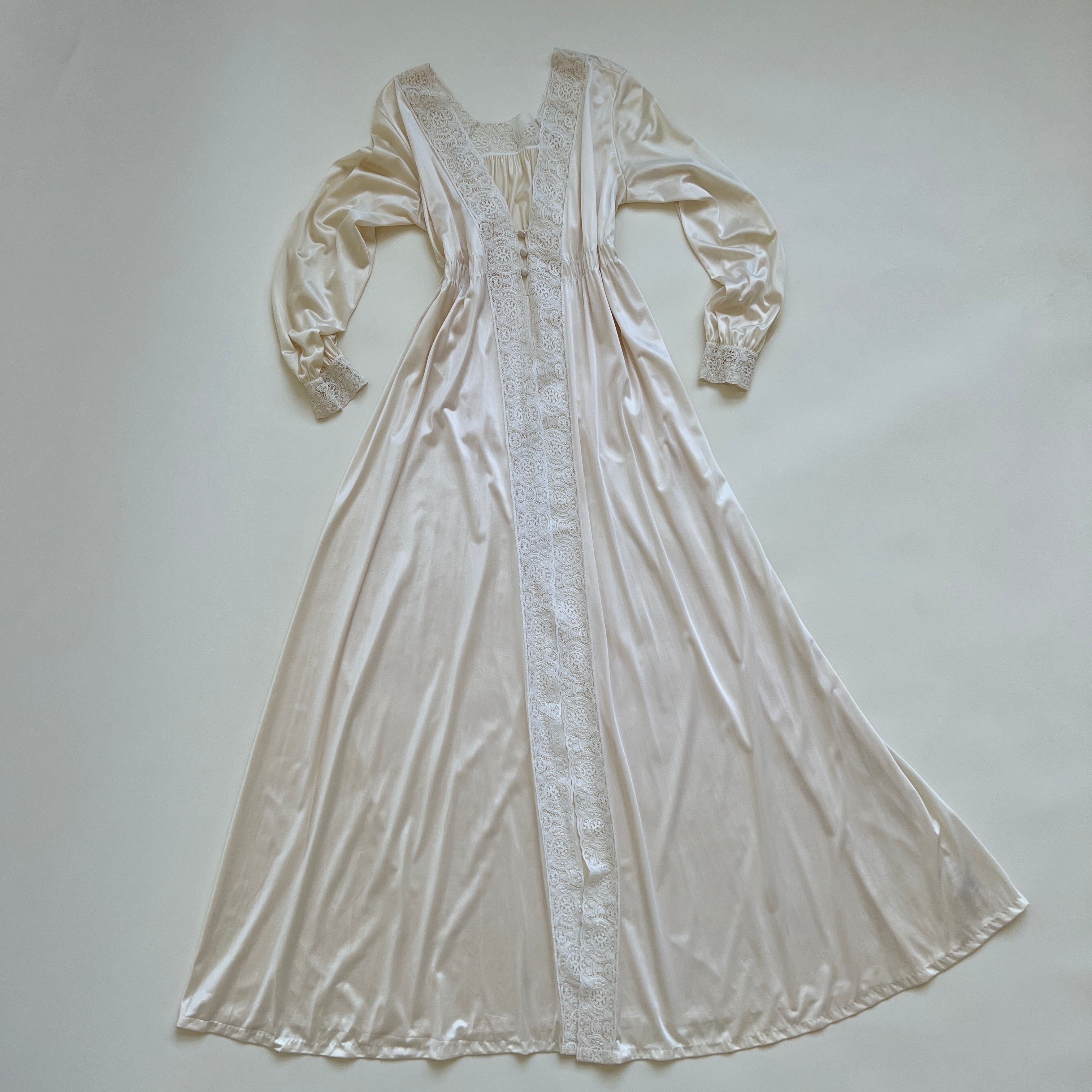 Vintage ivory satin robe