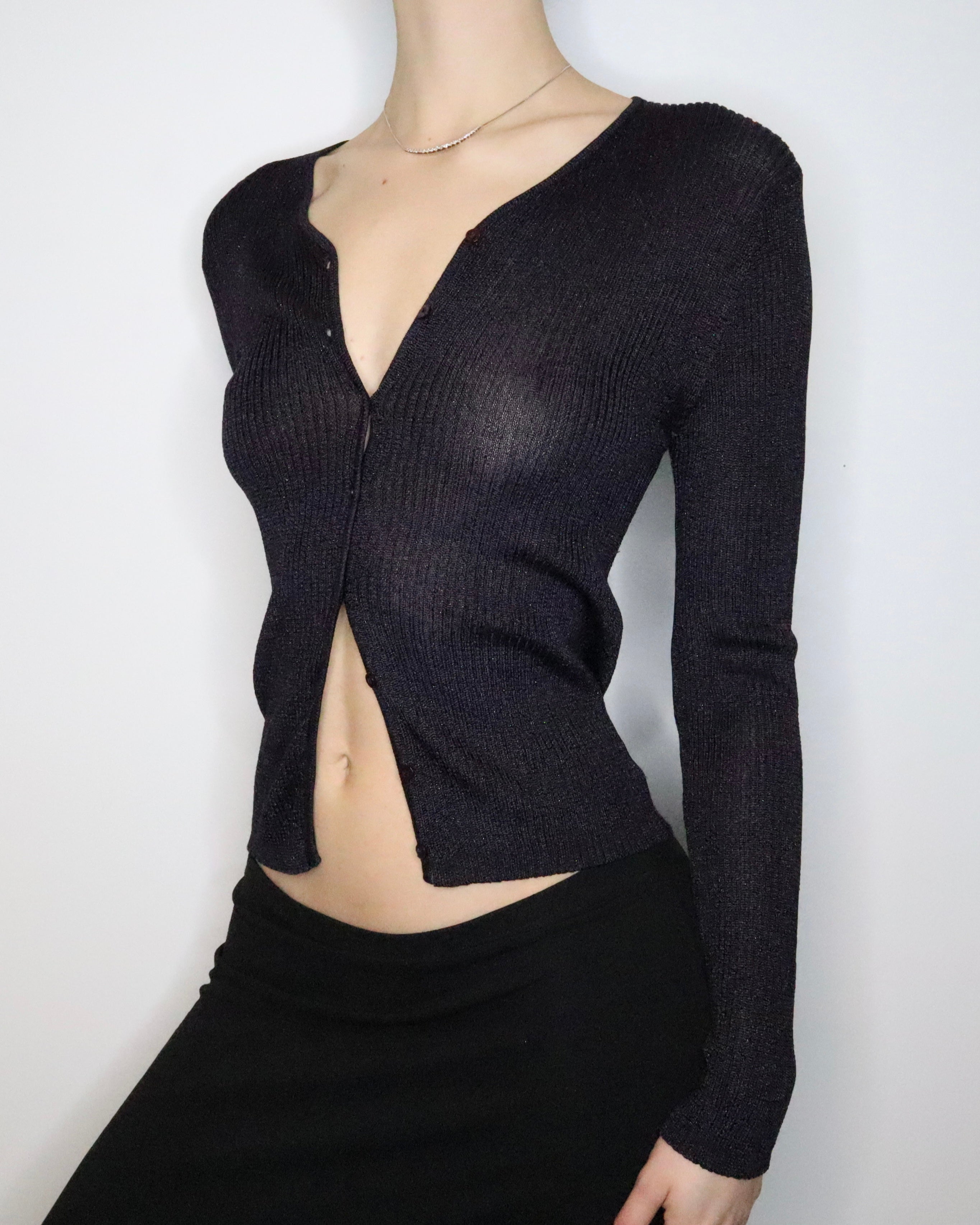 Navy Shimmer Cardigan (Medium) 