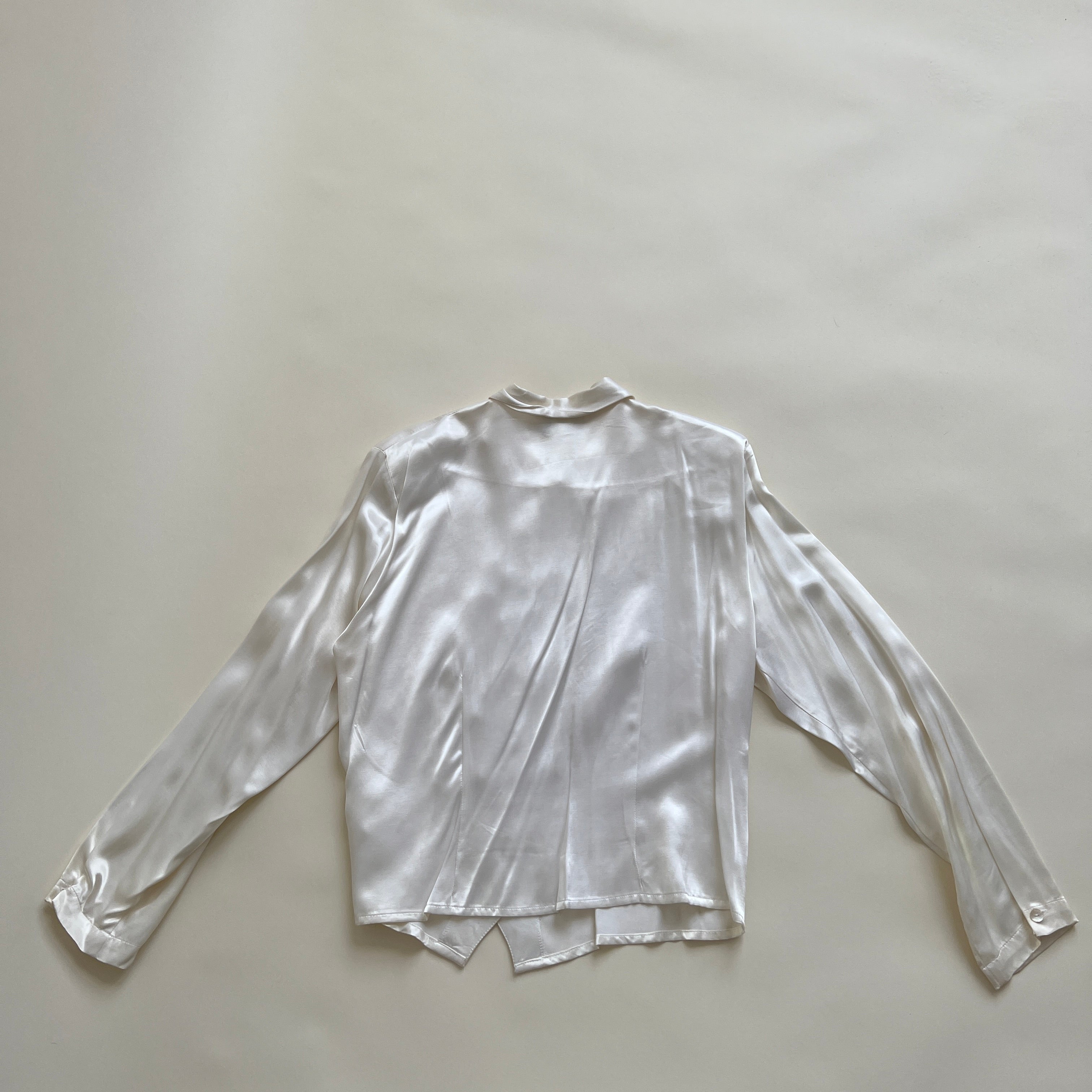 White satin button up