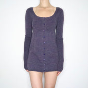 Fuzzy Purple Babydoll Sweater Dress (Small)