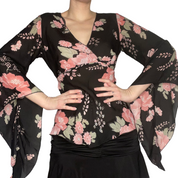 Floral bell bottom sleeve top