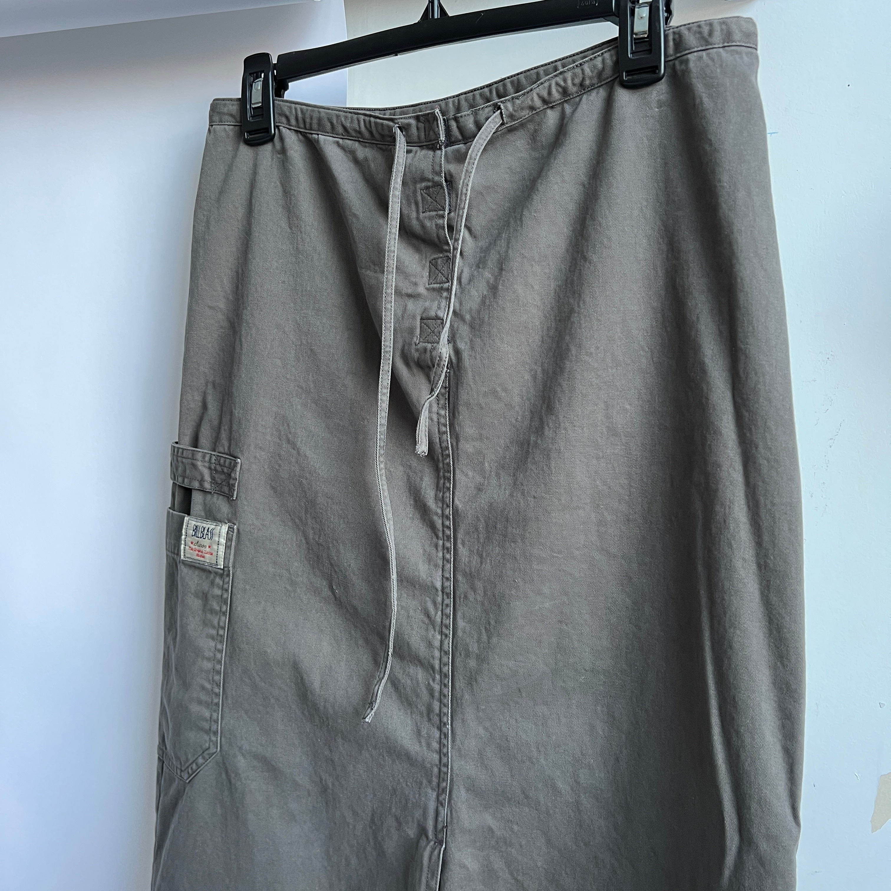 Slate green cargo maxi skirt