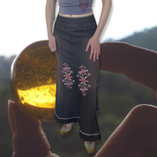 90’s Flower Ceremony Denim Skirt